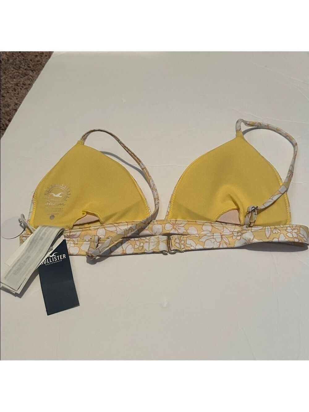 Hollister Yellow White Floral Bikini Top Small - Picture 5 of 6